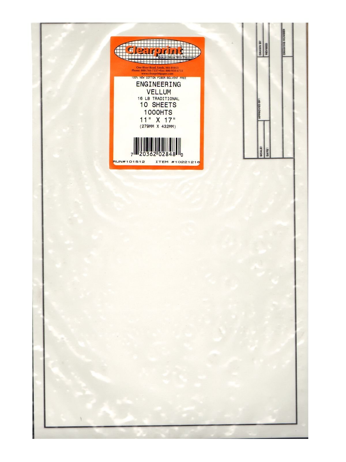 Engineering Vellum 11 In. X 17 In. Pack Of 10