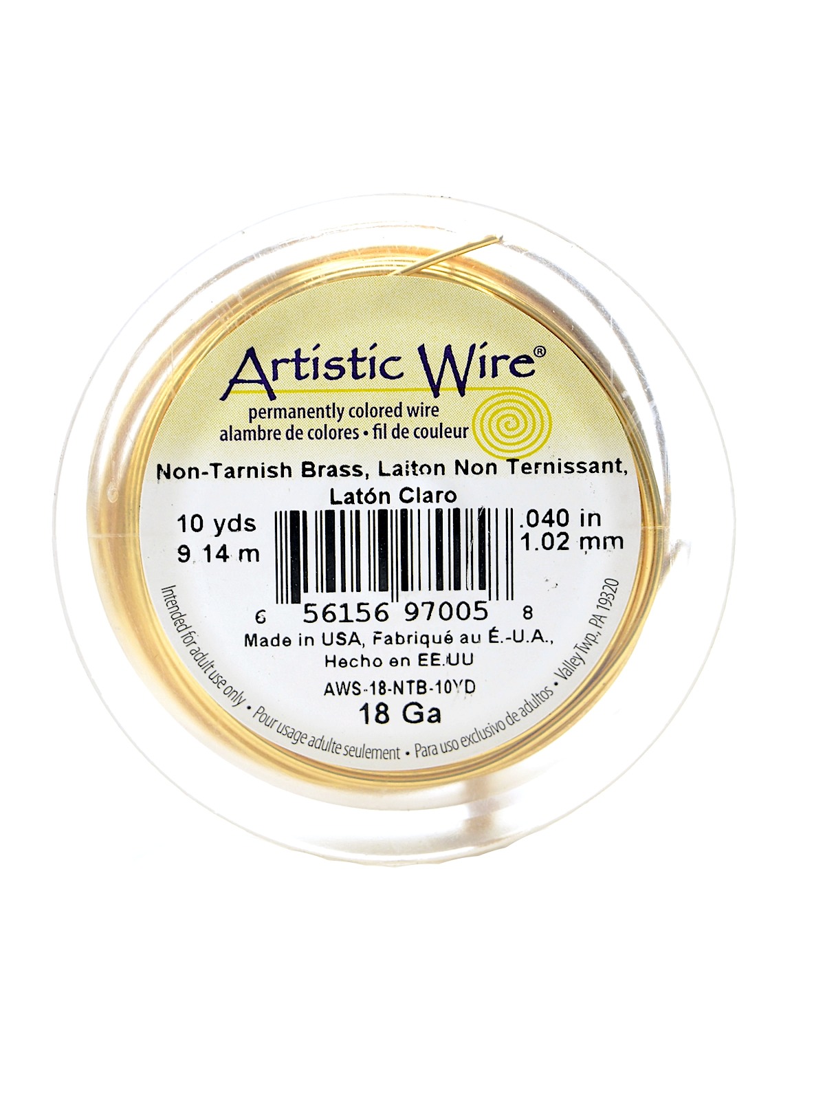 Spools 20 ft. non-tarnish brass 18 gauge