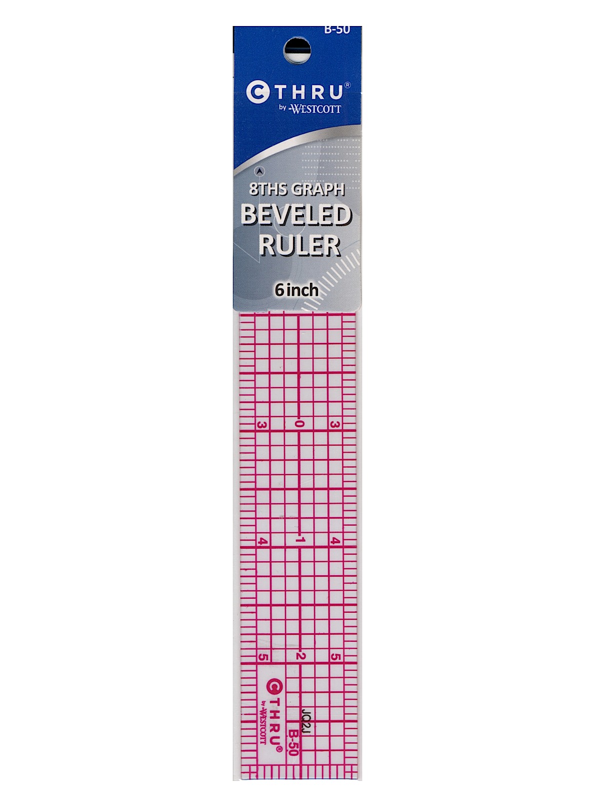 8ths Graph Beveled Transparent Rulers 1 in. x 6 in. plastic