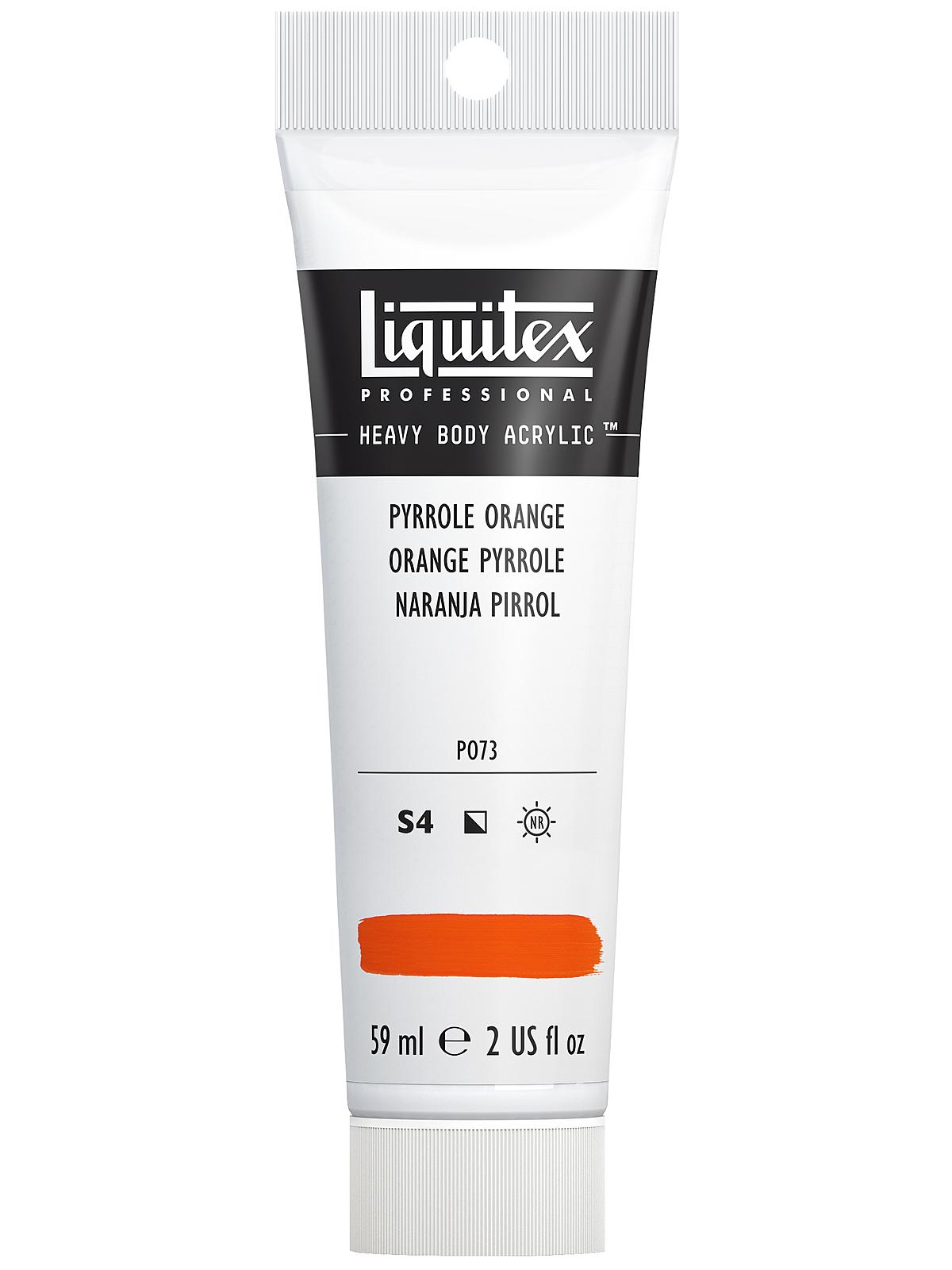 Heavy Body Professional Artist Acrylic Colors pyrrole orange 2 oz.