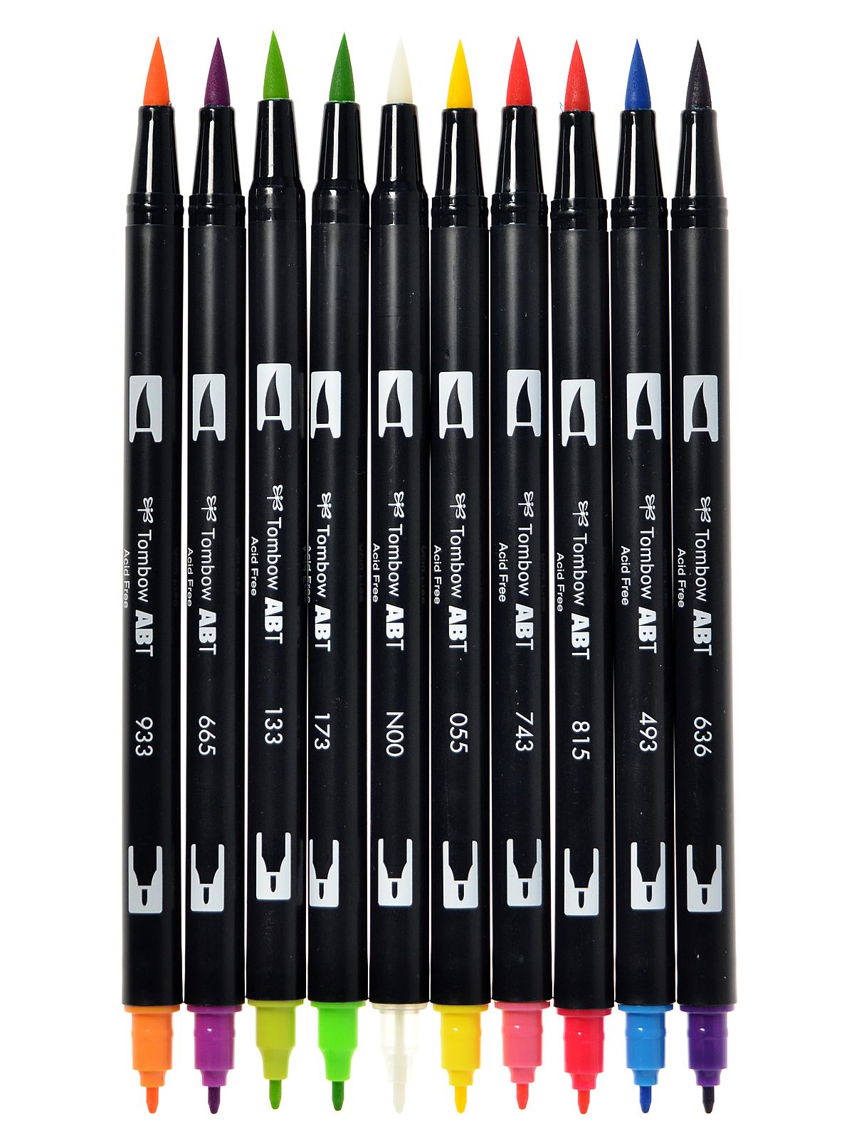 Dual End Brush Pen Sets brights set of 10