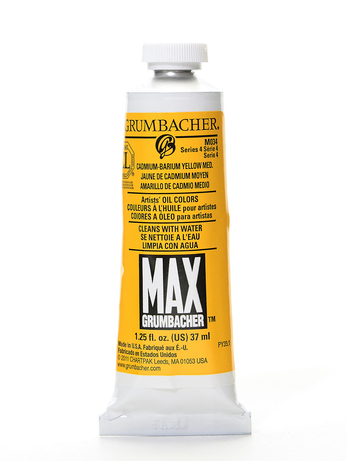 Max Water Miscible Oil Colors cadmium-barium yellow medium 1.25 oz.