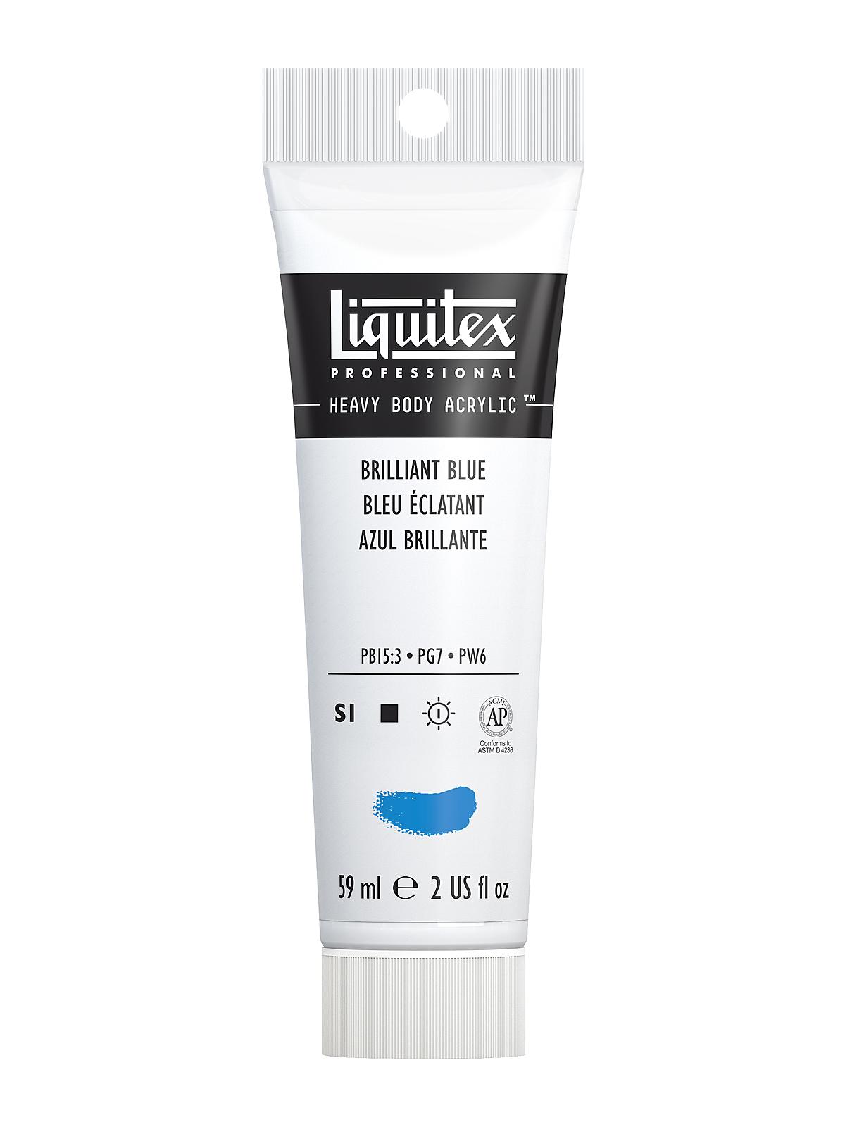 Heavy Body Professional Artist Acrylic Colors brilliant blue 2 oz.