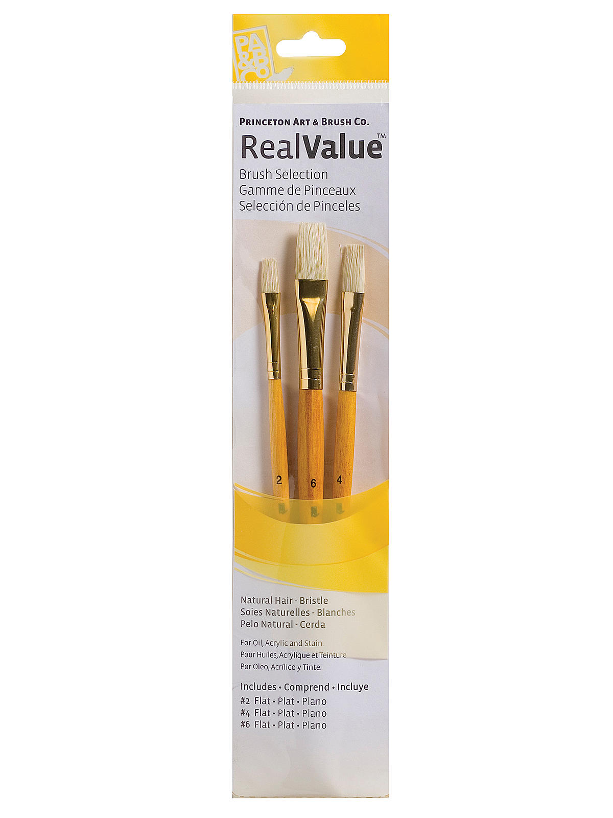 Real Value Series Yellow Handle Brush Sets 9104 set of 3