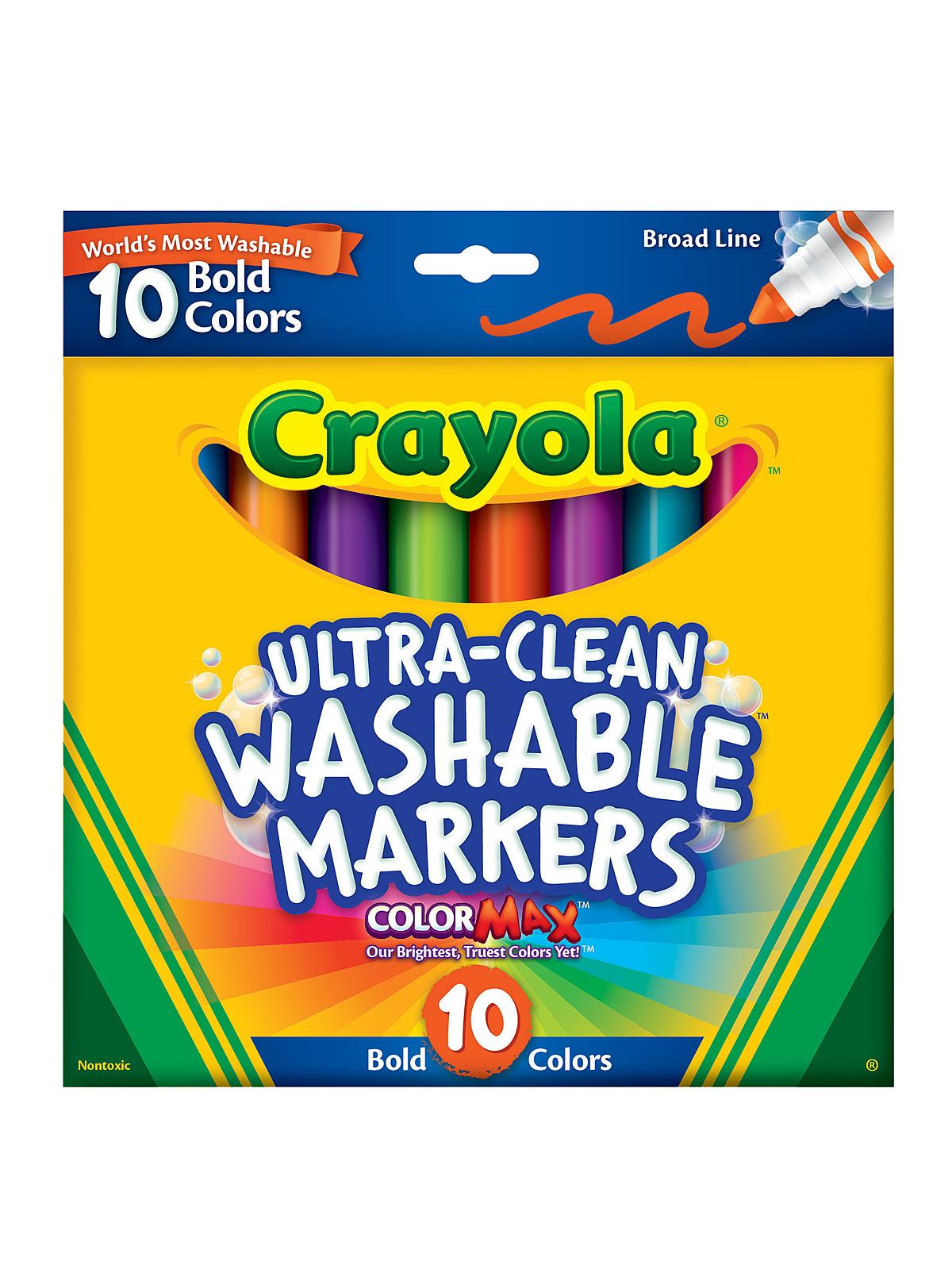 Bold Colors Ultra-Clean Washable Markers broad box of 10