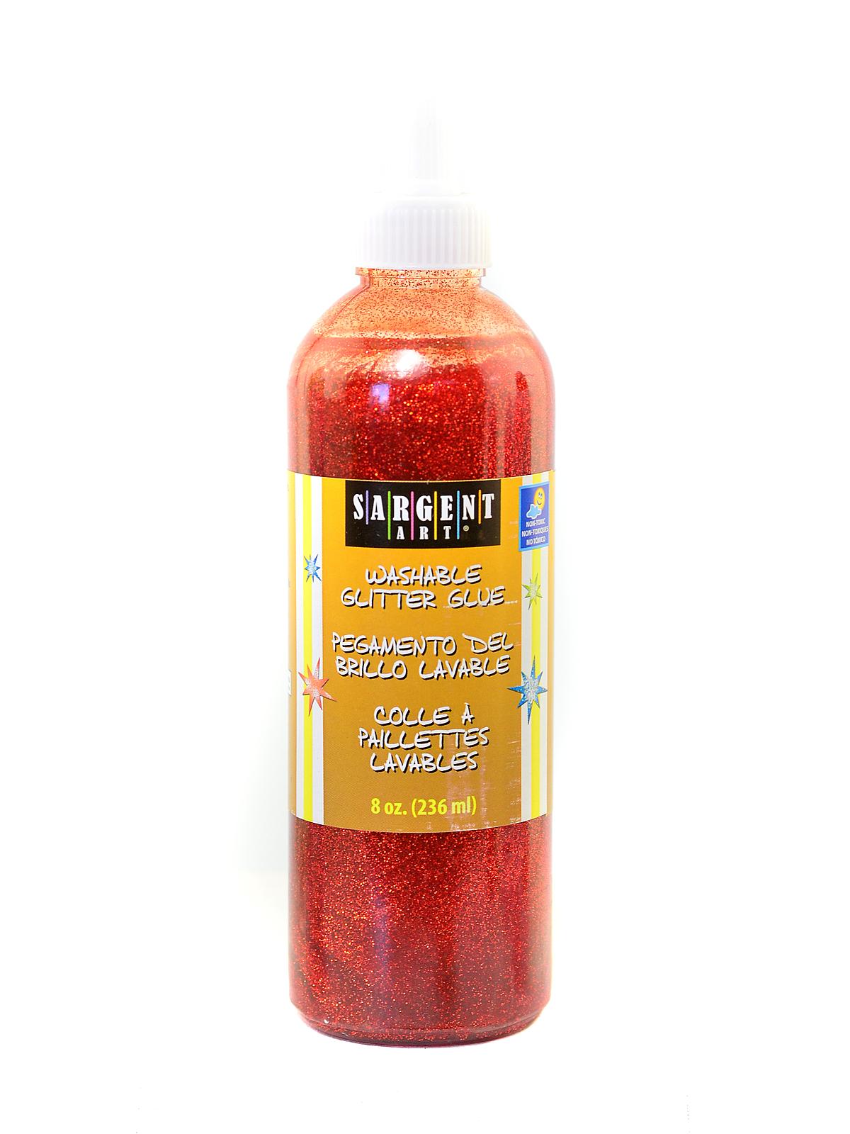 Washable Glitter Glue Red 8 Oz.