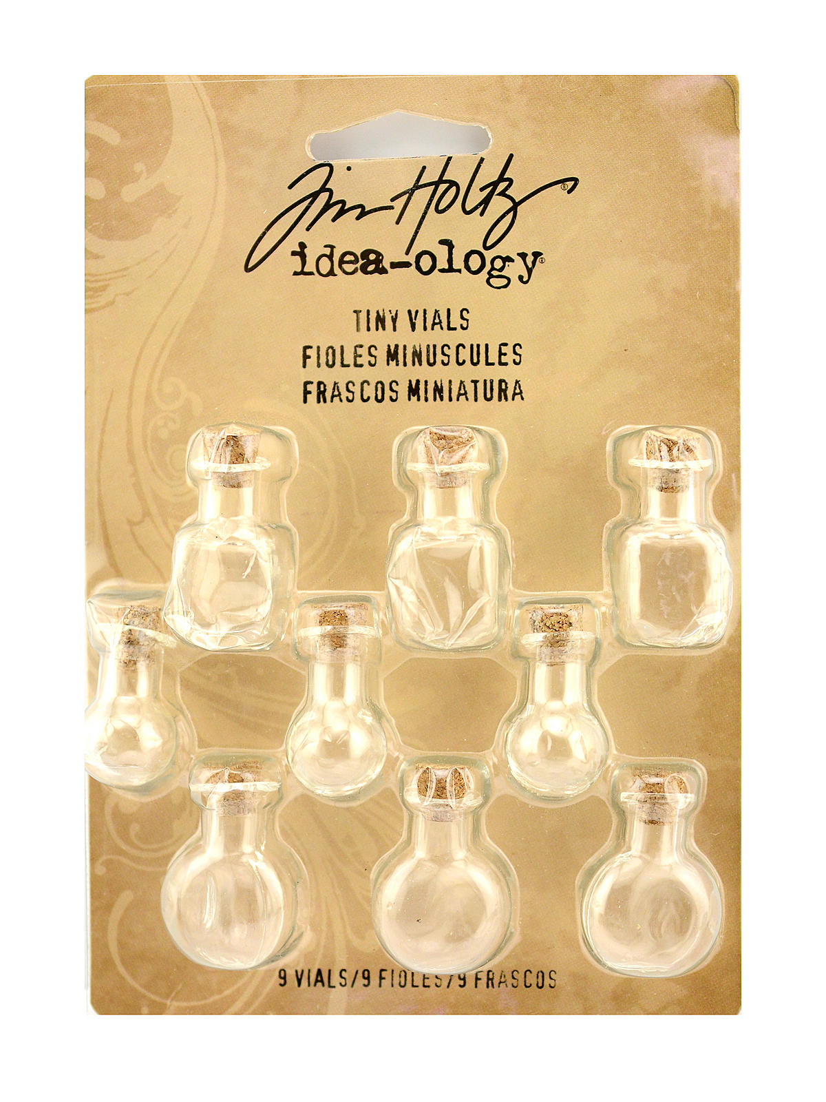 Idea-ology Findings Tiny Glass Corked Vials Pack Of 9