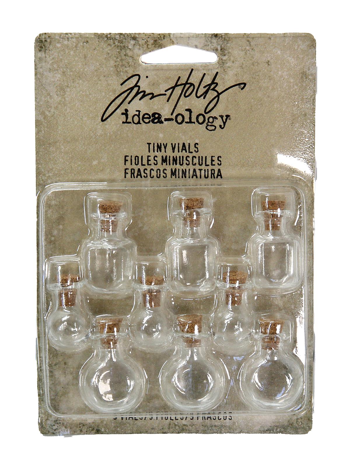 Idea-ology Findings tiny glass corked vials pack of 9