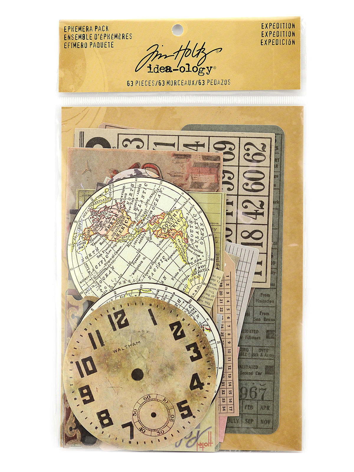 Idea-ology Paperie ephemera pack, expedition 63 pieces