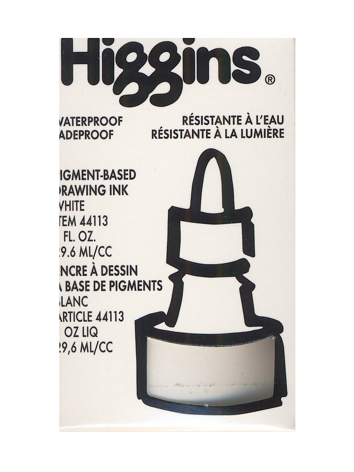 Color Drawing Inks white Pigment Based   Waterproof 1 oz.