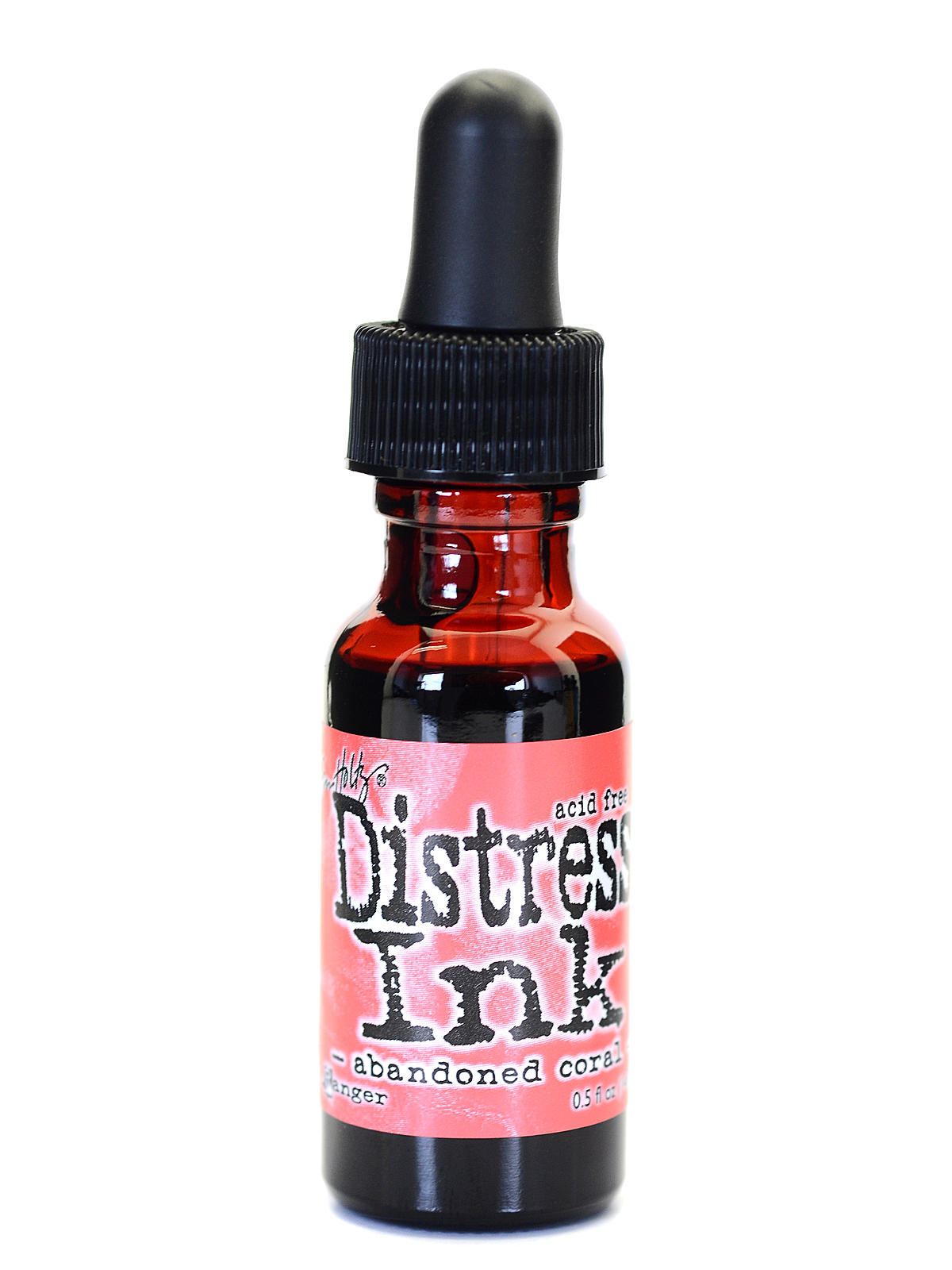 Tim Holtz Distress Ink abandoned coral 0.5 oz. reinker bottle