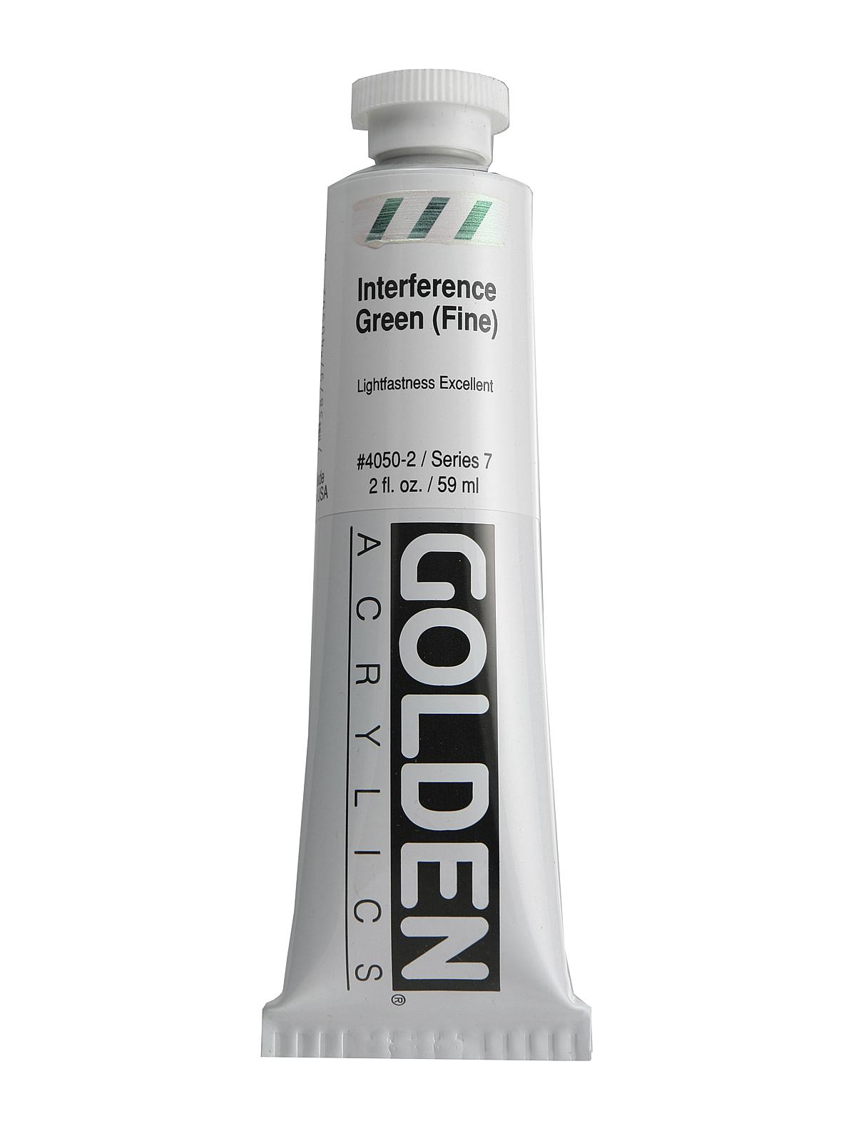 Iridescent and Interference Acrylics interference green fine 2 oz.