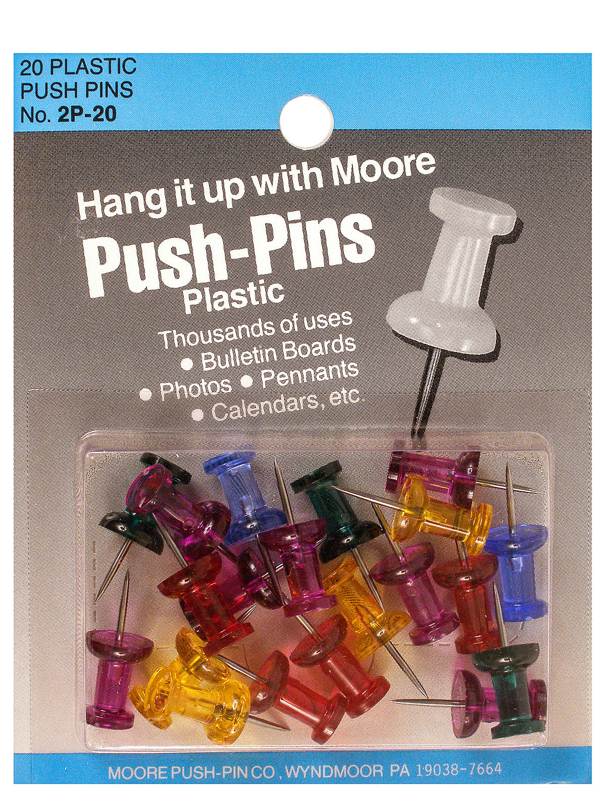 Push Pins Assorted Gem Stone Plastic Pack Of 20