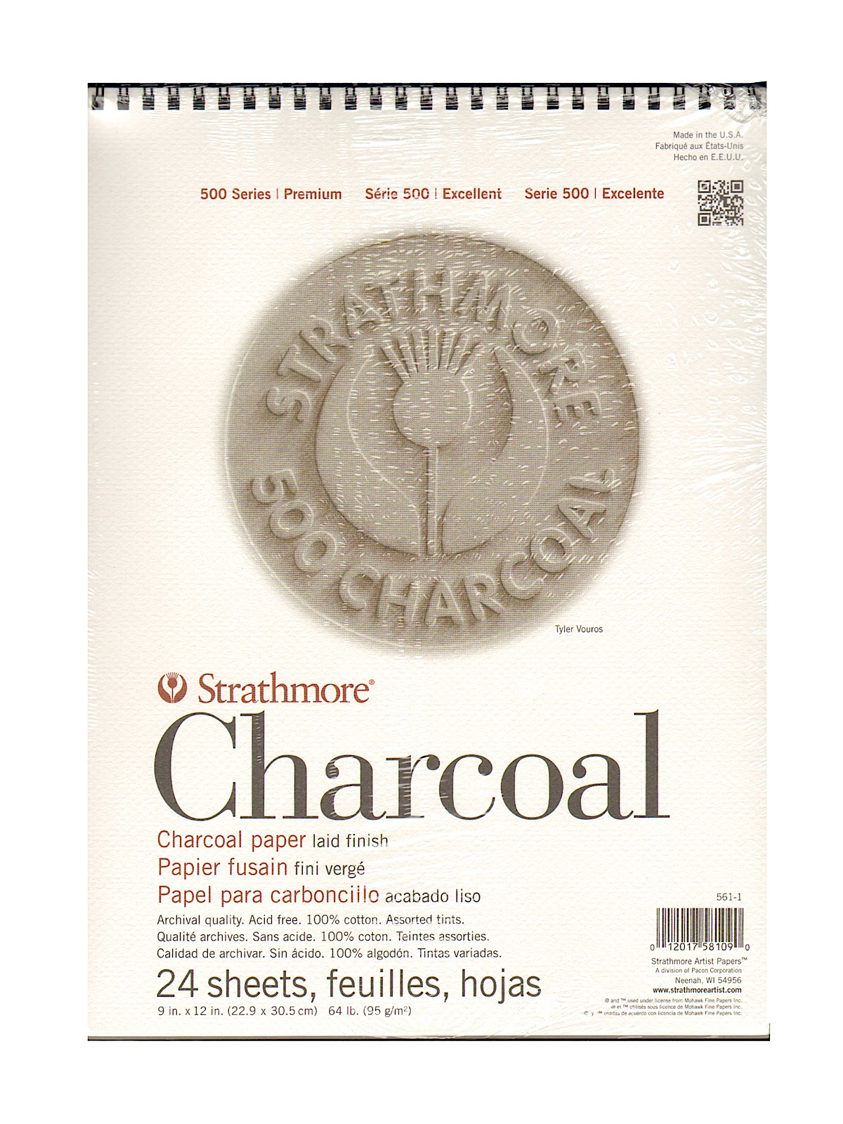 500 Series Charcoal Paper Pads assorted tints 9 in. x 12 in.