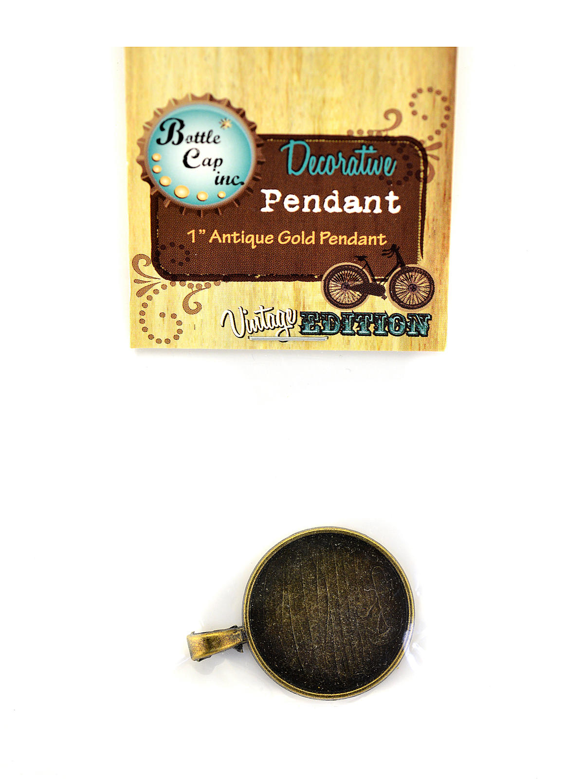 Bezel Pendants 1 in. round antique gold