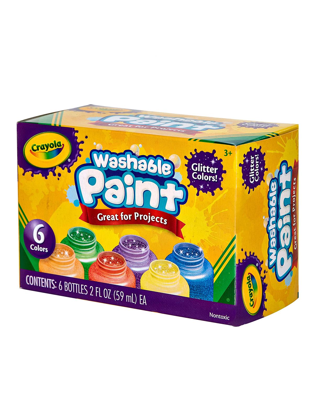 Washable Project Paint glitter pack of 6 2 fl. oz. bottle