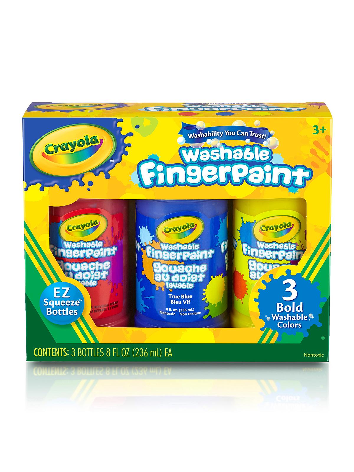 Washable Bold Fingerpaints primary 8 oz. bottle pack of 3