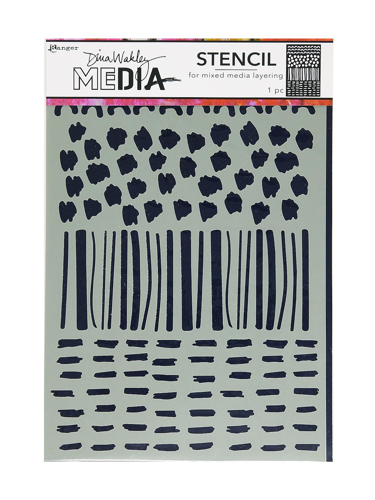 Dina Wakley Media Stencils 6 in. x 9 in. marks