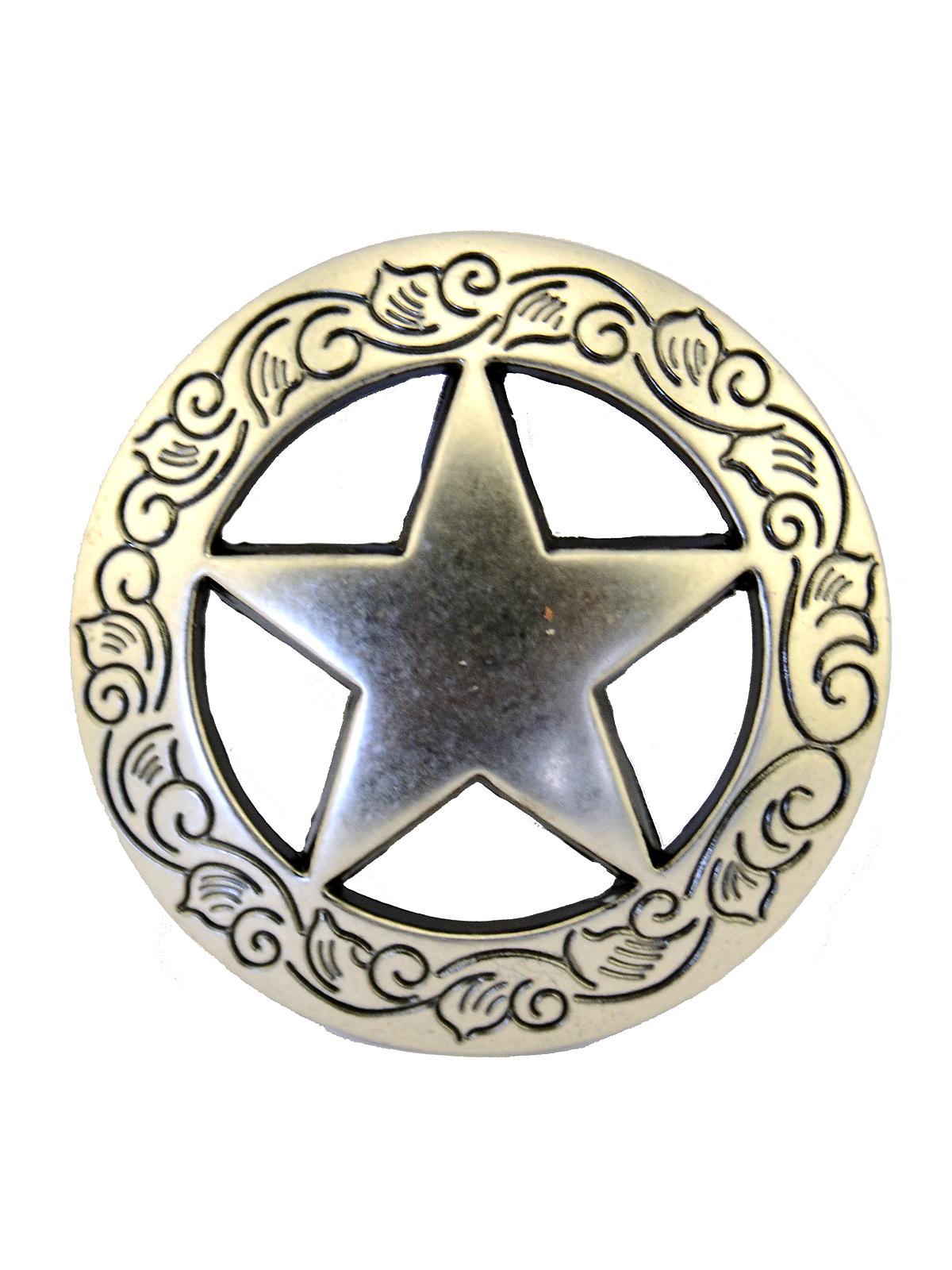 Conchos 1 1 2 In. Engraved Star