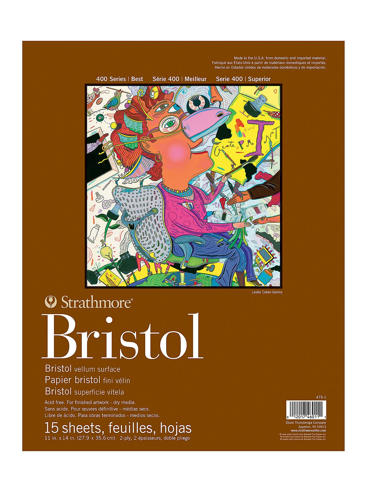 400 Series Bristol Pads 11 in. x 14 in. vellum 15 sheets