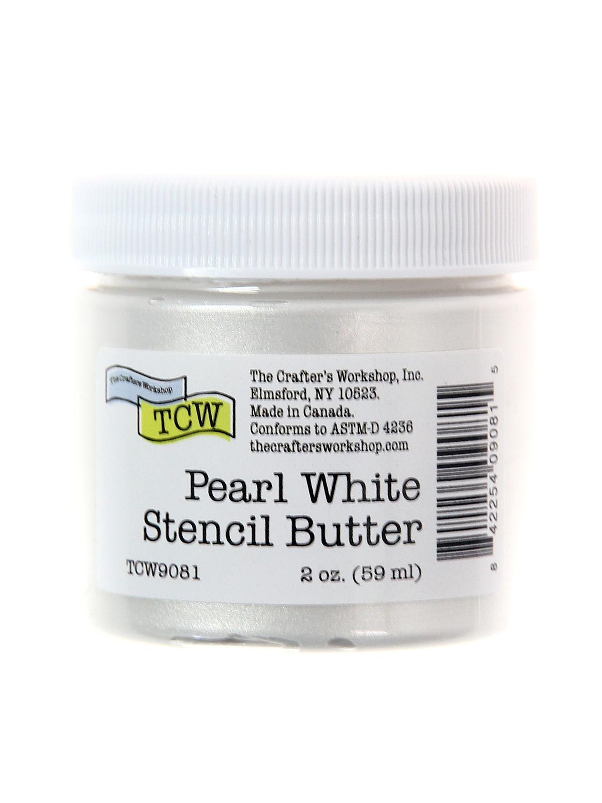 Stencil Butter pearl white 2 oz. jar