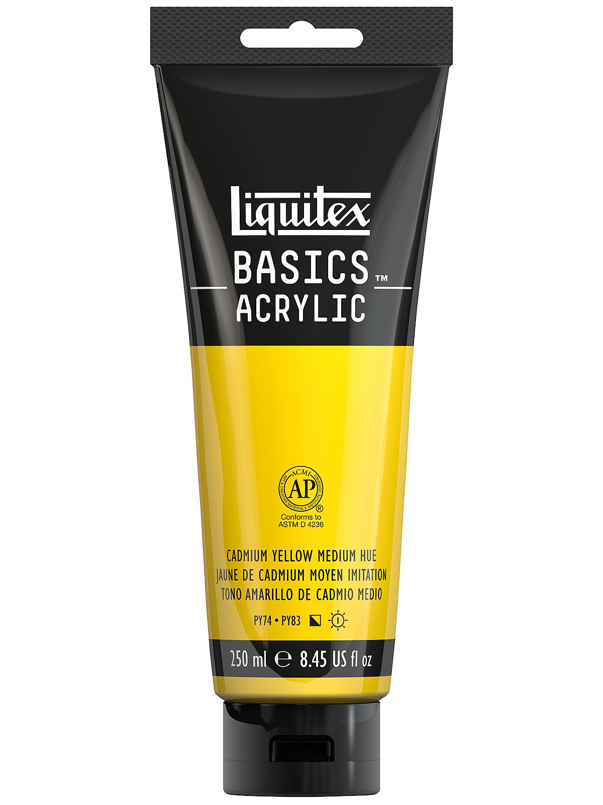 Basics Acrylics Colors cadmium yellow medium hue 8.5 oz. tube