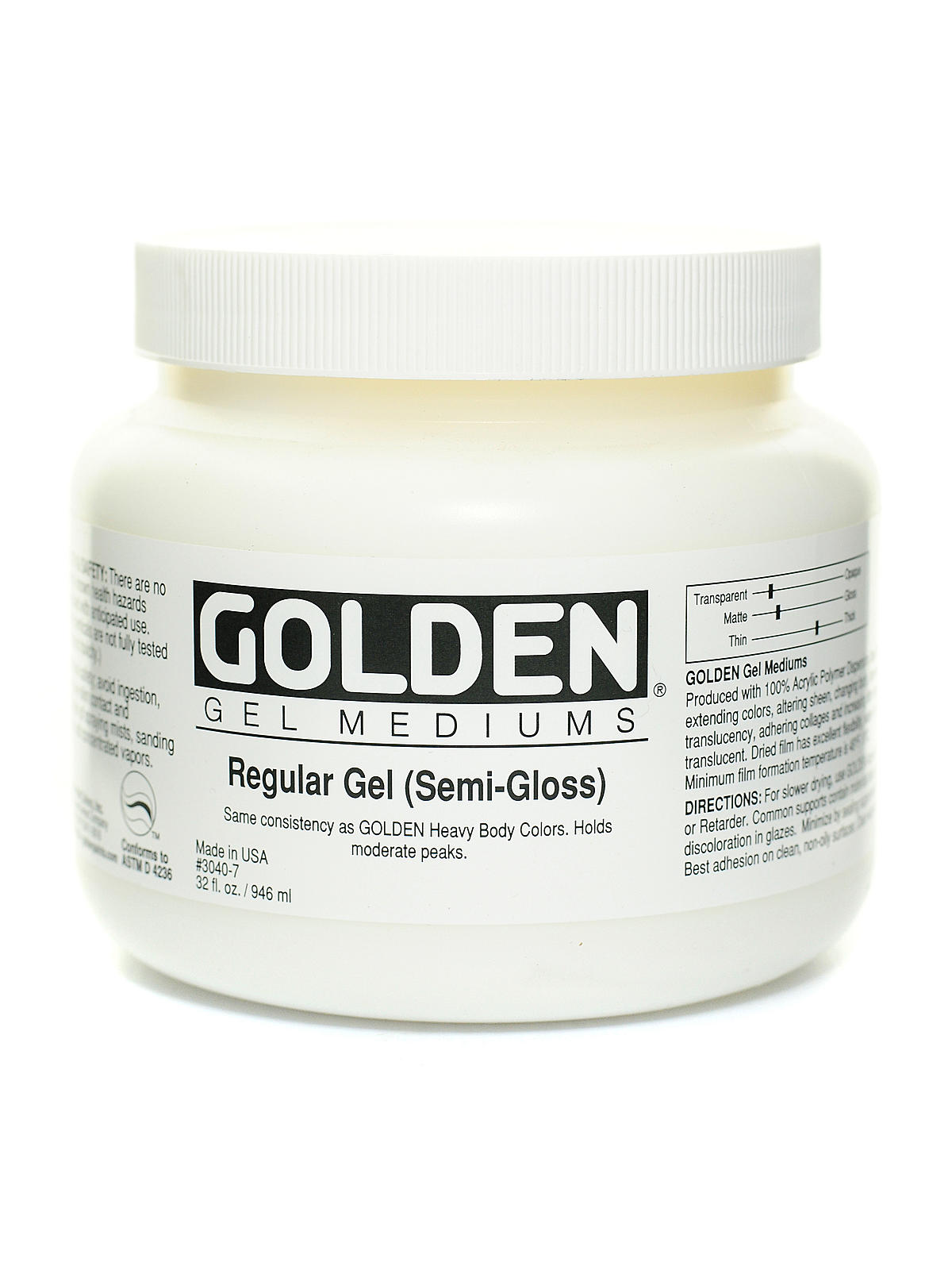 Gel Mediums regular semi-gloss 32 oz.