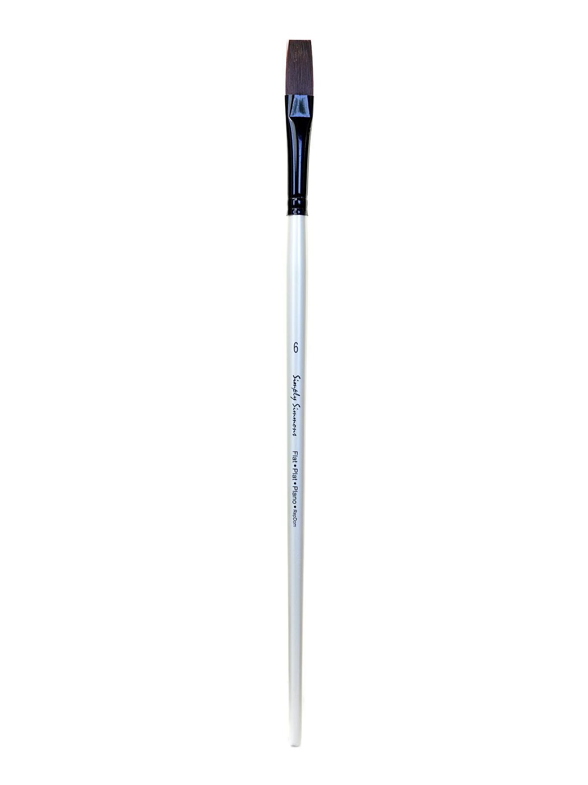 Simply Simmons Long Handle Brushes synthetic flat 6
