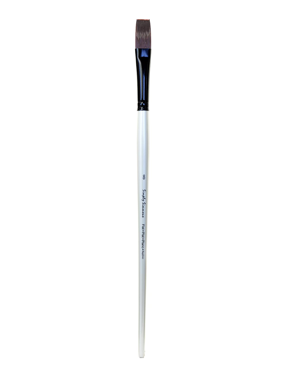 Simply Simmons Long Handle Brushes synthetic flat 8