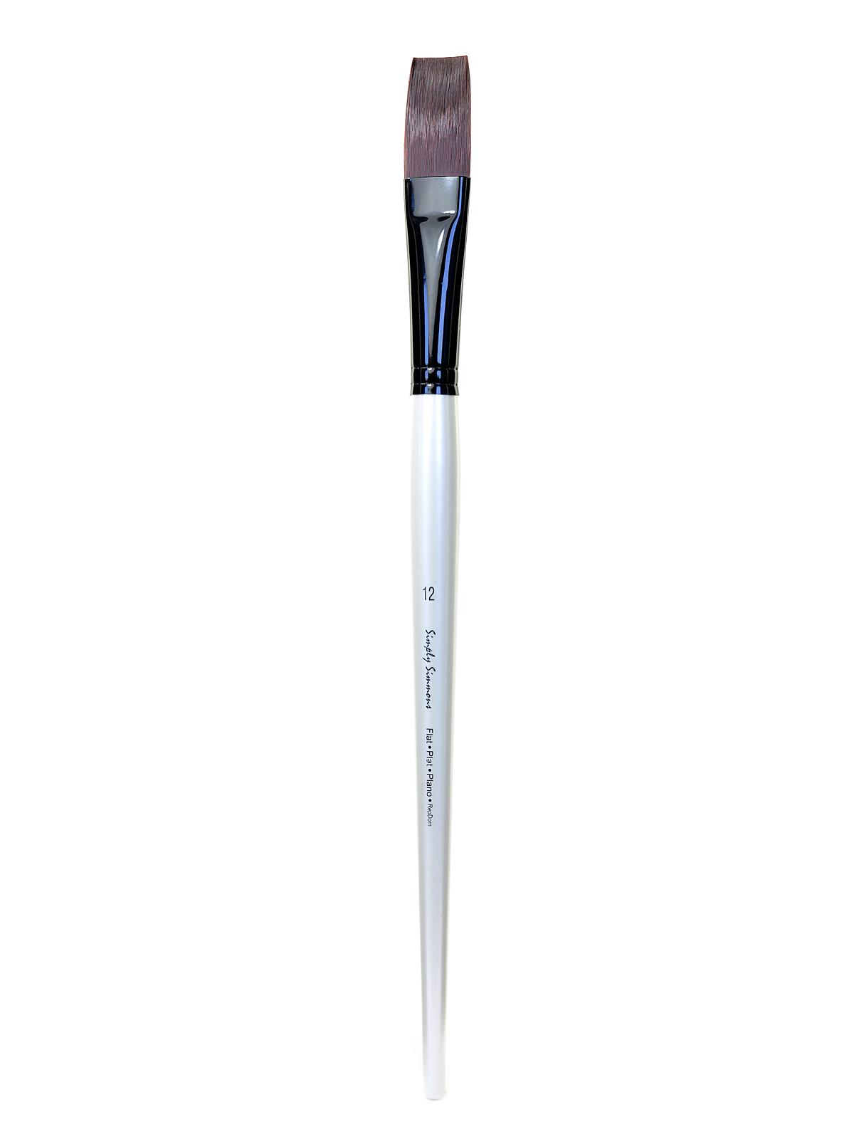 UPC 038372014011 product image for Simply Simmons Long Handle Brushes synthetic flat 12 | upcitemdb.com