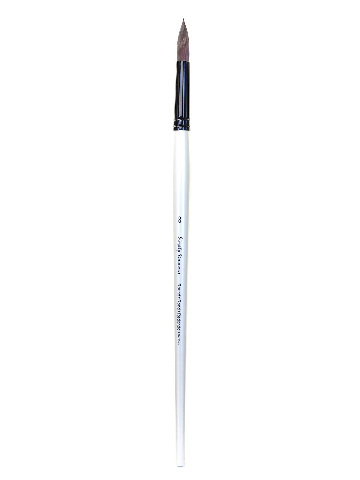 Simply Simmons Long Handle Brushes synthetic round 8