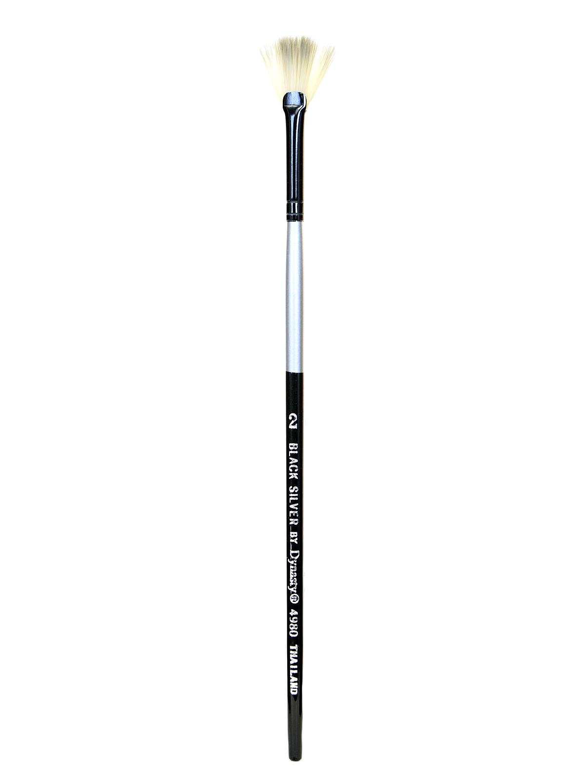 Black Silver fan short handle 2