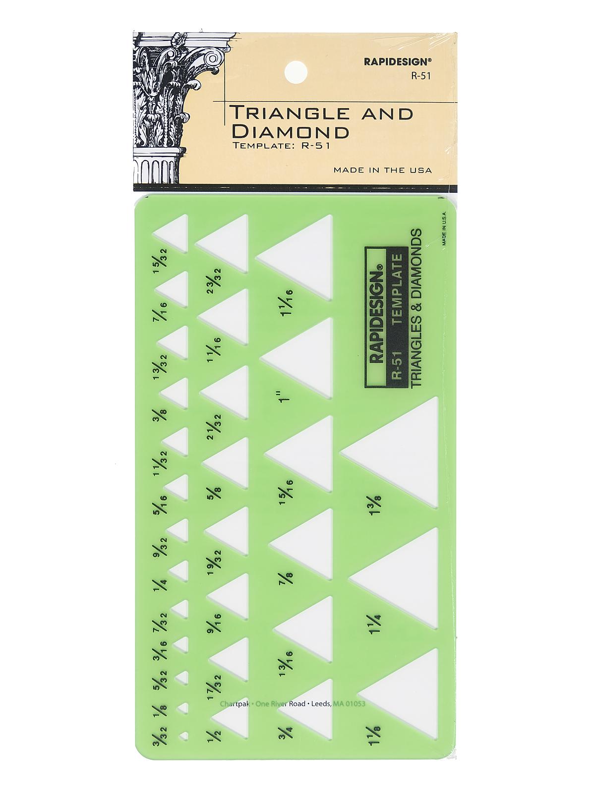 General Purpose Drafting and Design Templates triangle diamonds 30 triangles