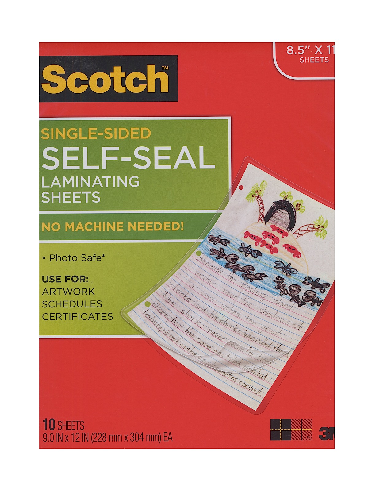 Self-Sealing Laminating Sheets 8 1 2 in. x 11 in. gloss LS854SS-10