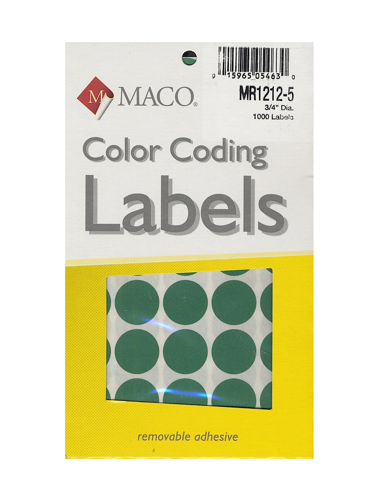 Color Coding Labels 3 4 in. round green pack of 1000