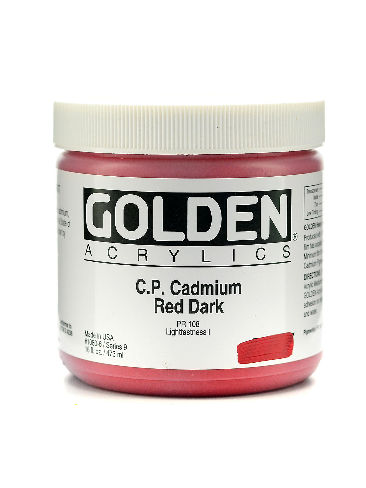 Heavy Body Acrylics cadmium red dark (CP) 16 oz.