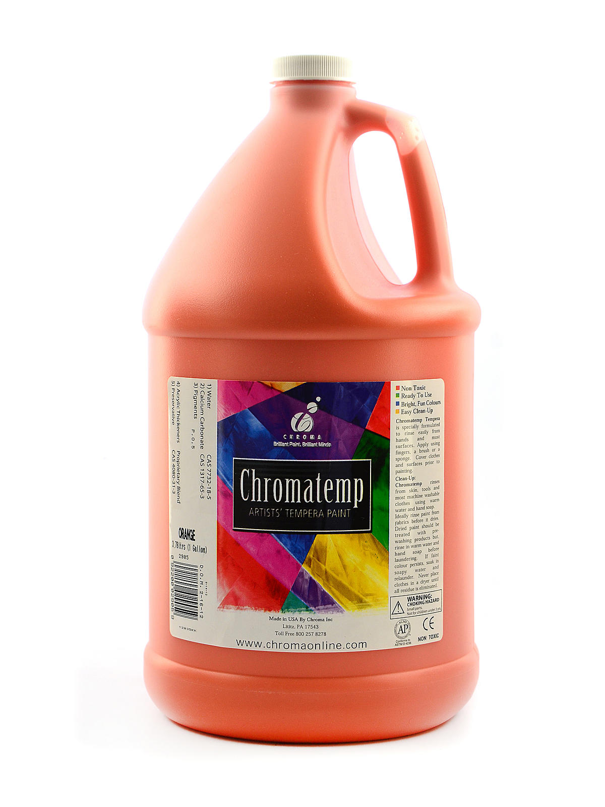 Chromatemp Artists' Tempera Paint Orange Gallon