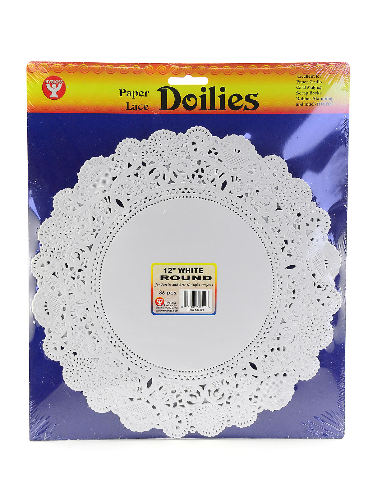 Lace Paper Doilies 12 in. round white pack of 36