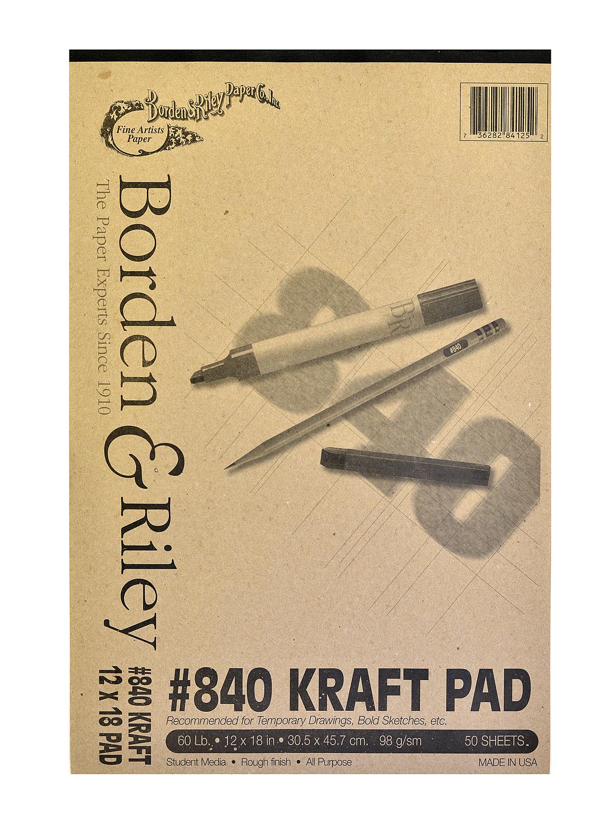 #840 60 lb Kraft Paper 12 in. x 18 in. 50 sheets