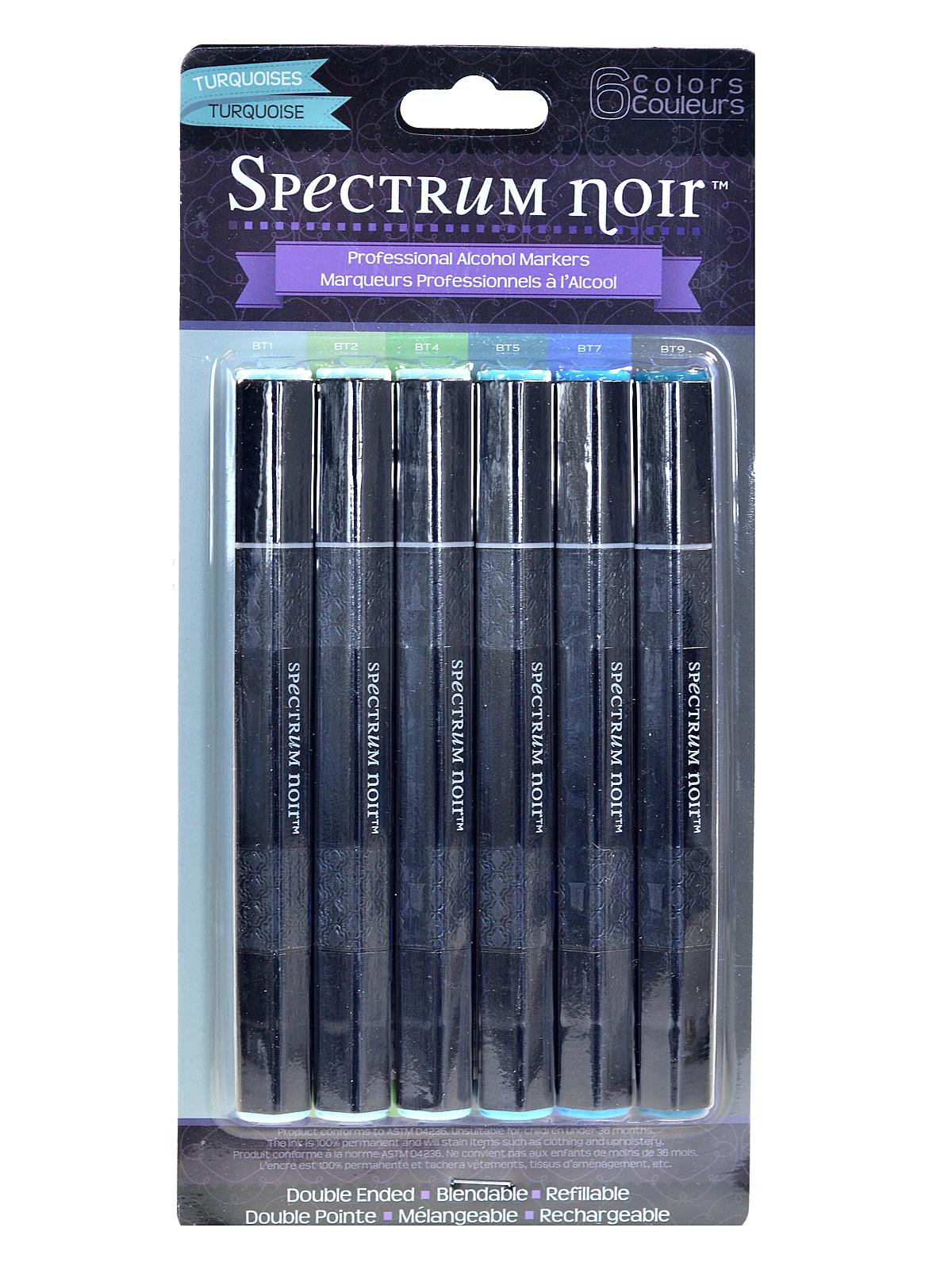 Coloring System Alcohol Marker Sets Turquoises Set Of 6