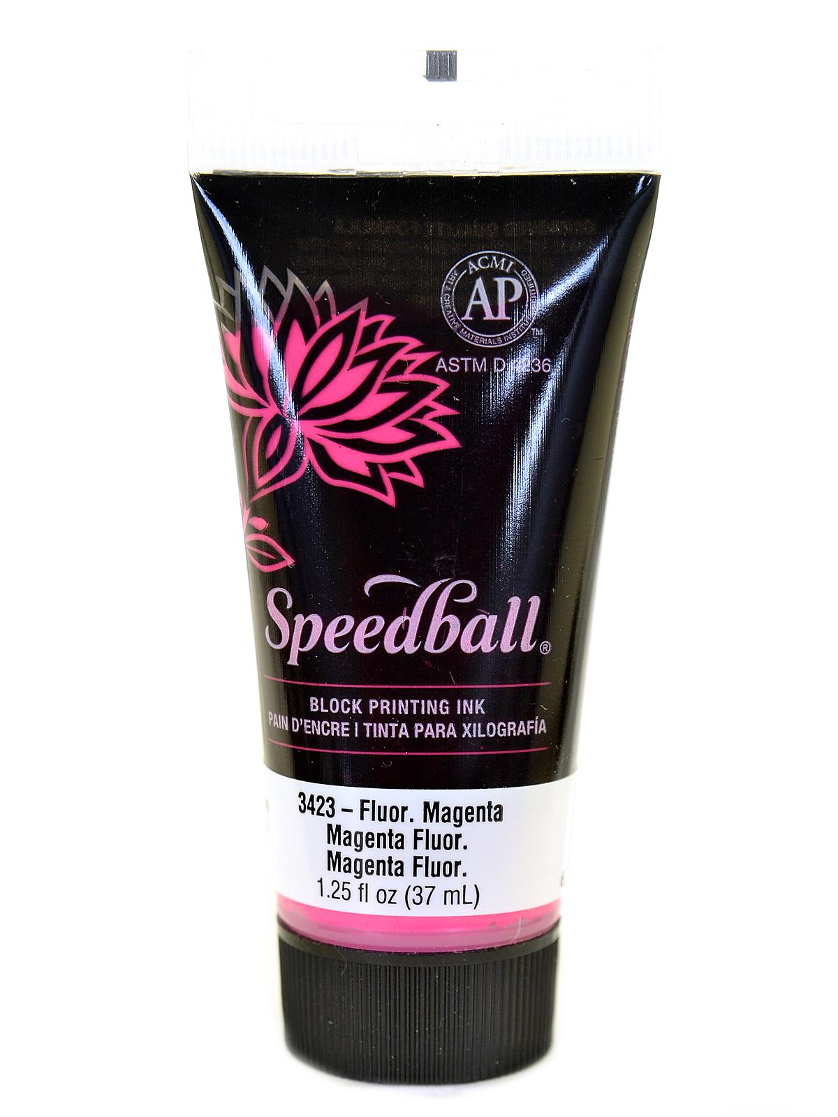 Block Printing Water Soluble Ink fluorescent magenta 1.25 oz.