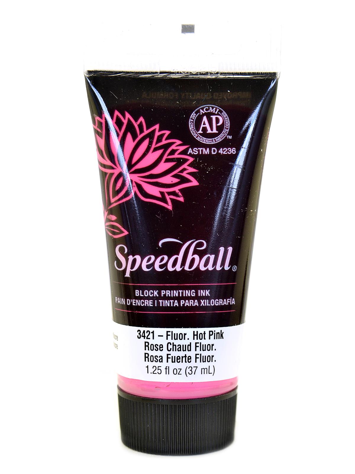Block Printing Water Soluble Ink fluorescent hot pink 1.25 oz.