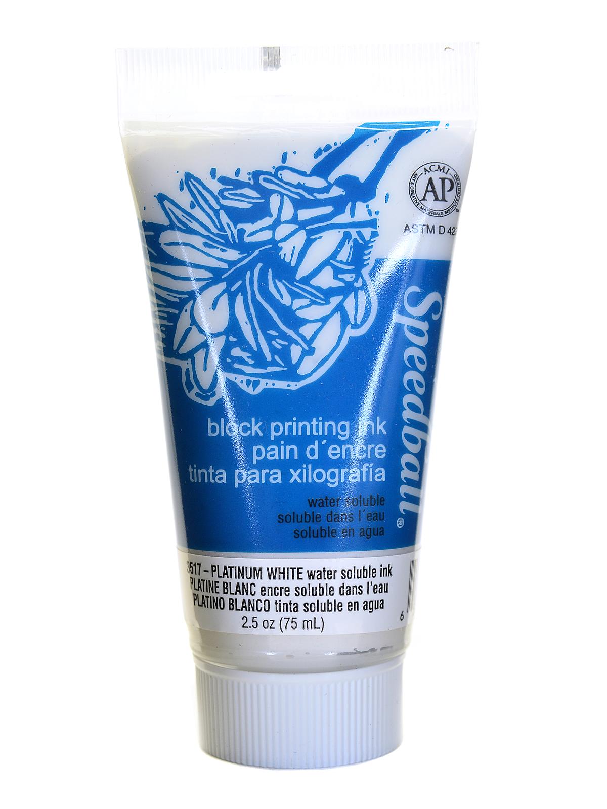 Block Printing Water Soluble Ink platinum white 2.5 oz.