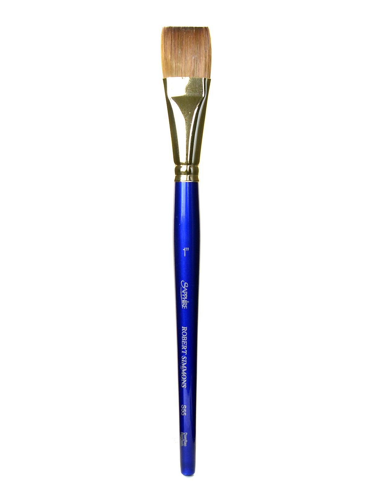 Sapphire Series Synthetic Brushes Short Handle 1 Flat Wash S55