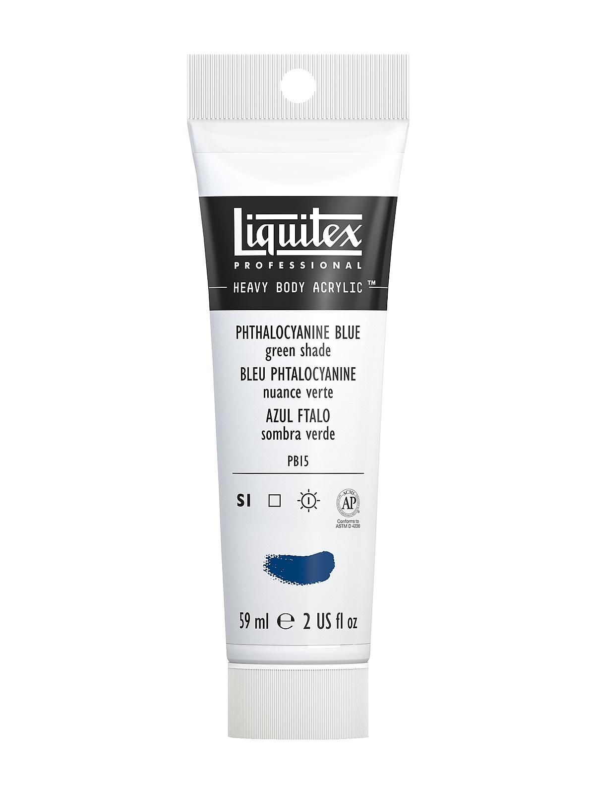 Heavy Body Professional Artist Acrylic Colors phthalo blue (green shade) 2 oz.
