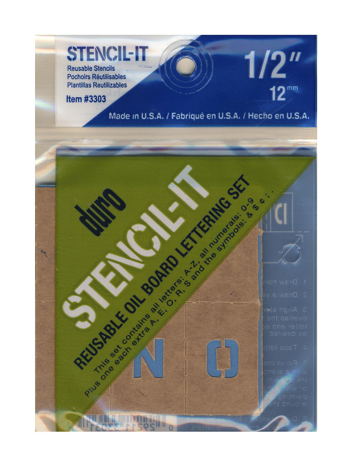 Stencil-it Reusable Oilboard Lettering Sets 1 2 In. 1 2 In.
