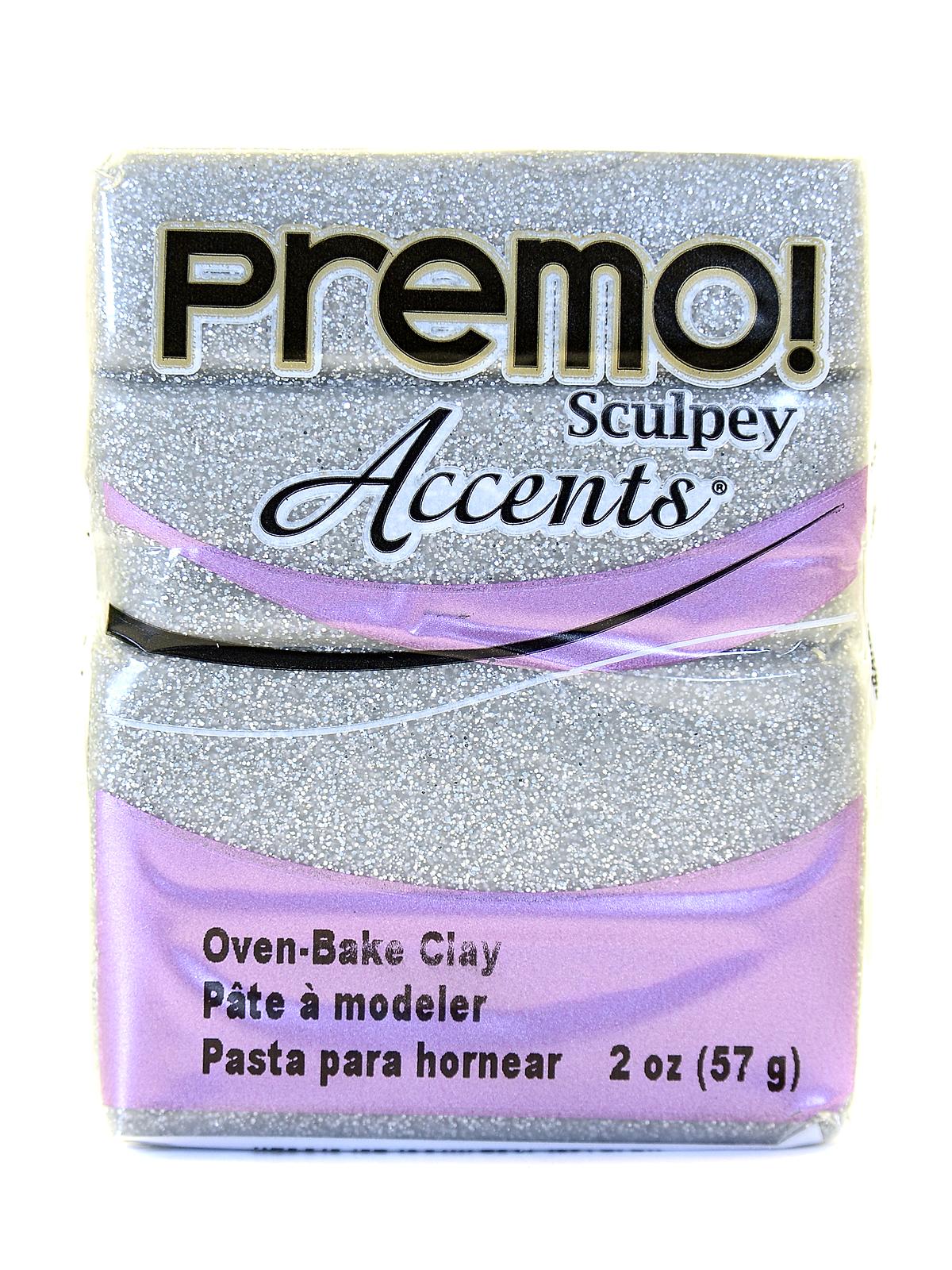 Premo Premium Polymer Clay White Gold Glitter 2 Oz.