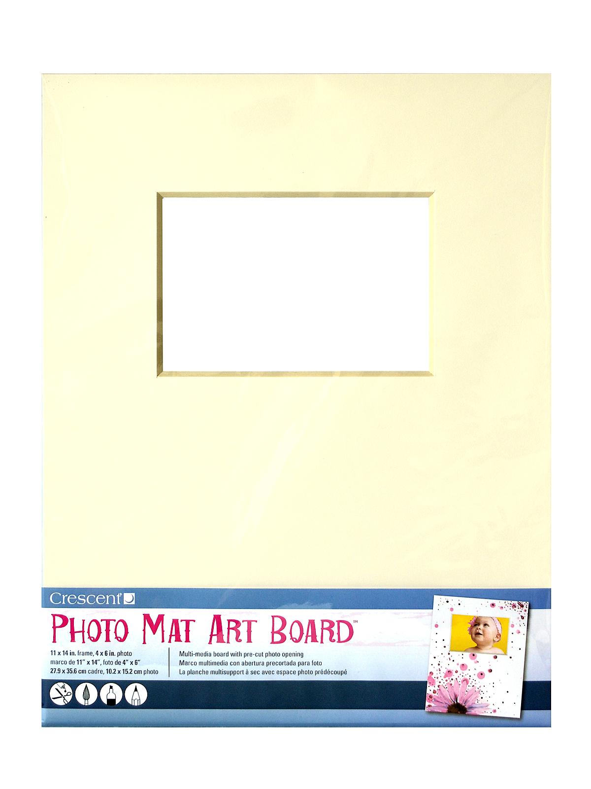 Photo Mat Art Board 11 In. X 14 In., 4 In. X 6 In. Opening White Each