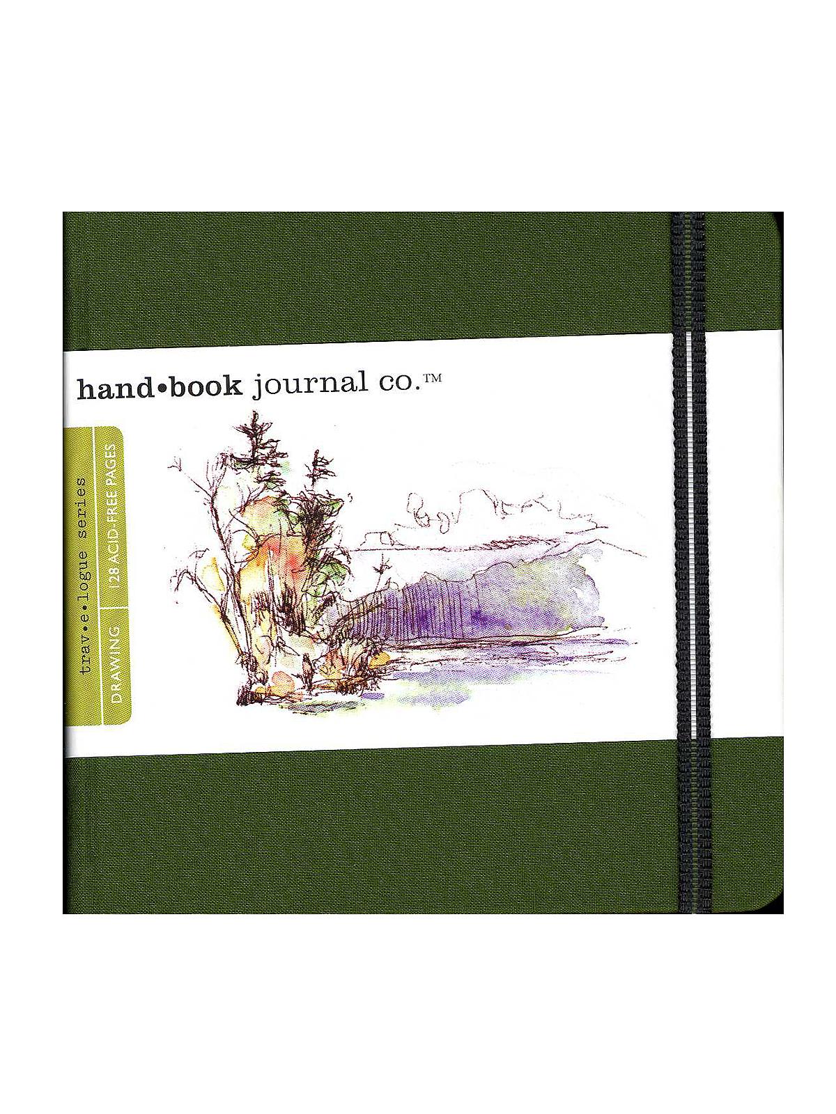 Travelogue Drawing Journals 5 1 2 in. x 5 1 2 in. square cadmium green