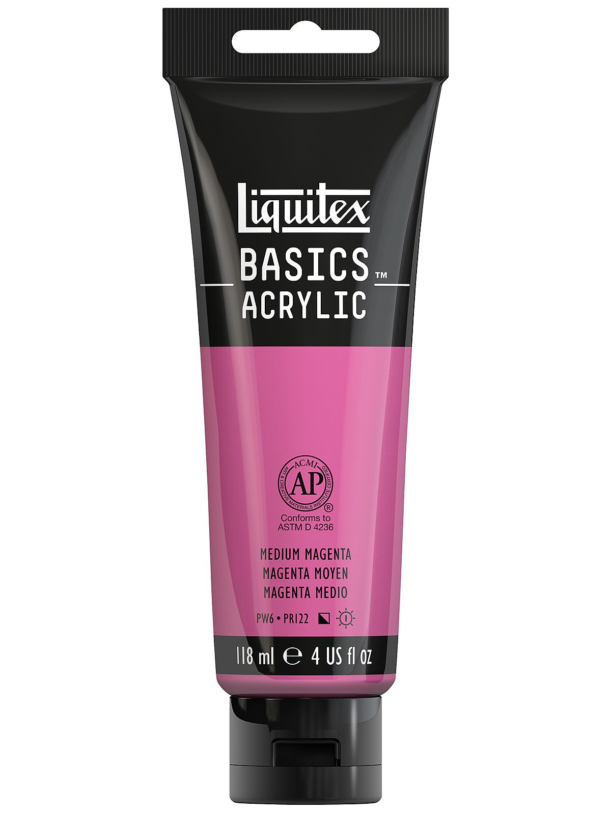 Basics Acrylics Colors medium magenta 4 oz. tube